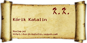 Kórik Katalin névjegykártya