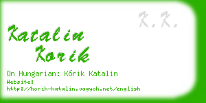 katalin korik business card